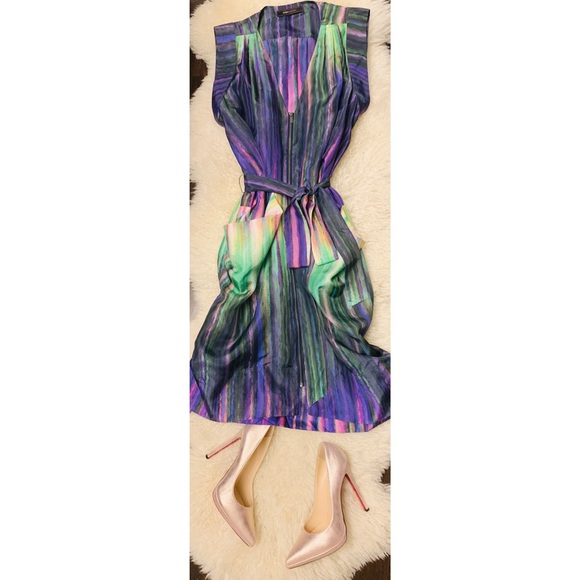BCBG Multicolor Silk Dress - Picture 3 of 8